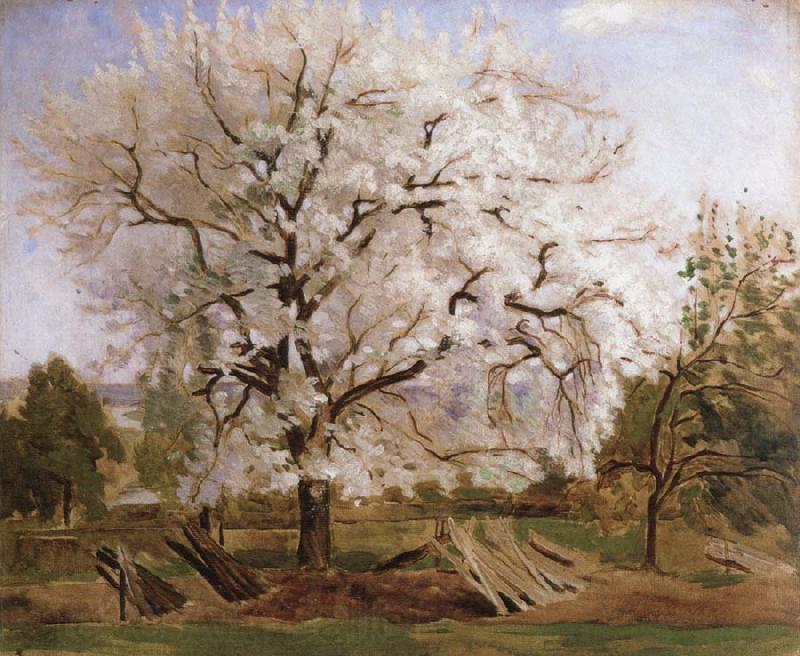 Carl Fredrik Hill apple tree in blossom Spain oil painting art